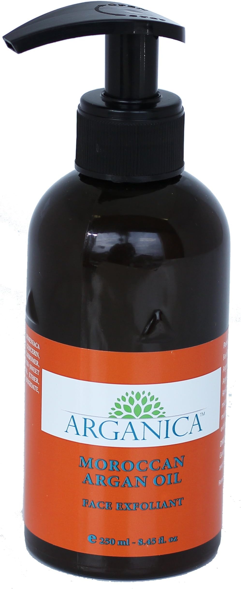 All Natural Moroccan Argan Oil Facial Exfoliant (8.45 fl oz) - 100% Pure Argan Oil Face Exfoliant For Clean, Radiant Glowing Skin - Face Exfoliant For All Skin Types - Paraben and Alcohol Free