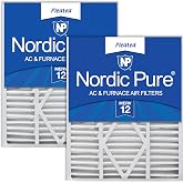 Nordic Pure 20x25x5 1/4 Pleated MERV 12 Air Filters 2 Pack | Actual Size: 20 1/4 x 25 3/8 x 5 1/4 Goodman/Carrier/Amana Replacement Made in USA, Advanced HVAC Filtration