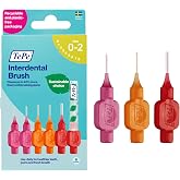 TePe Original Interdental Brush, Size 0-2, for Cleaning Teeth Gaps, 6 pk | Reusable soft dental brushes. Color-coded sizes target plaque in tooth gaps, braces &amp; implants to support better gum health.