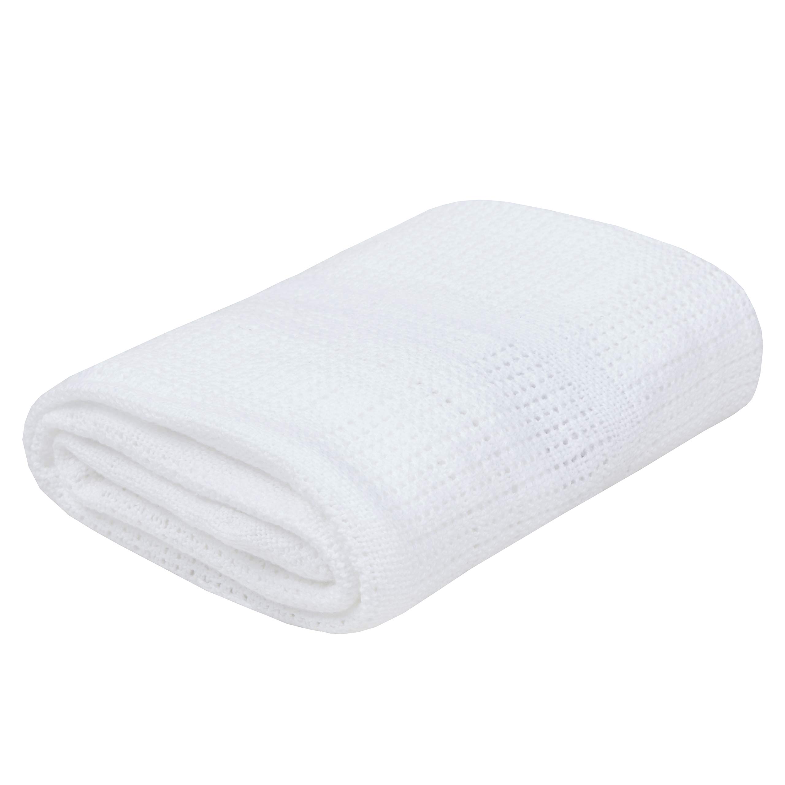 BabyTown Baby Boys and Girls Soft Cotton Cellular Blankets White