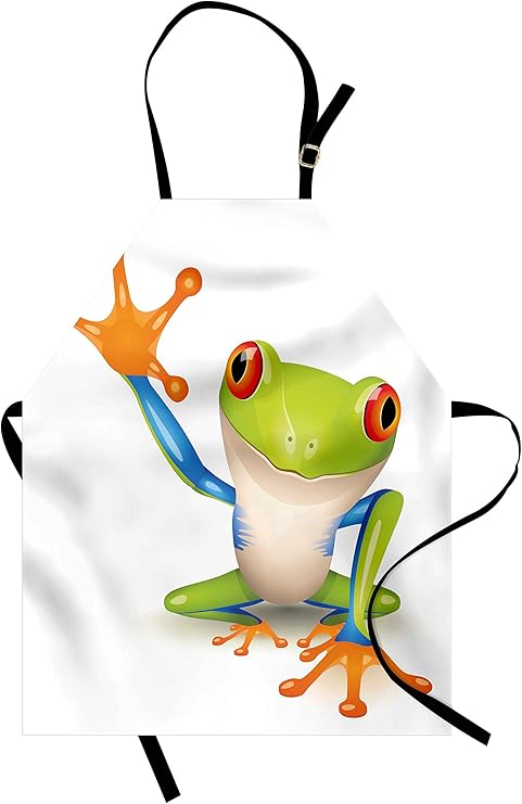 Amazon Com Lunarable Doodle Apron Little Tree Frog Vivid Graphic