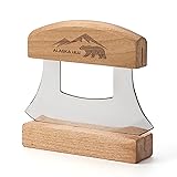 WIUCYS 5inch Alaskan Mezzaluna Ulu Knife, Salad
