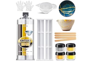 Kintsugi Repair Kit Gold & Silver - Food Safe Ceramic Glue for Broken Pottery, Porcelain, Bowls, Glass | Japanese Kintsugi Gl