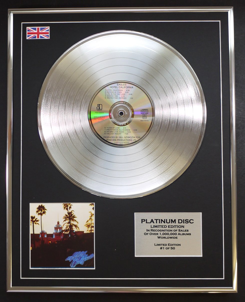 EAGLES/LTD EDITION CD PLATINUM DISC/HOTEL CALIFORNIA