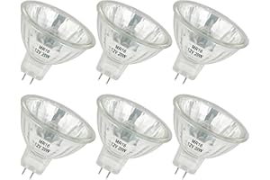 YEGRUEB MR16 Halogen Bulb 12V 20W GU5.3 Bi-Pin Base, 2800K Warm White, Dimmable, High Output for Track Light, Landscape (Pack of 6)