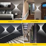 Glighone 2 Pcs LED Wall Lights Up Down Modern Aluminum 6W 6000K Cool White view 6