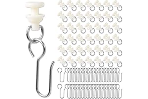 180 PCS Curtain Track Hooks, Plastic Curtain Rail, Rv Shower Curtain Clips, Sliding Curtain Track Hooks for Bendable Curtain 