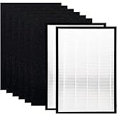 FLT5600 & FLT56CB4 Replacement Filter Kit N for Germ-Guardian AC5600W/ AC5600WFL/ AC5600WDLX Air Purifier, Include 2 HEPA Composite Filter + 6 Carbon Prefilter