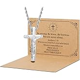 DS Christian Cross Necklace for Men Women-18K Gold Stainless Steel Crucifix Necklaces with Inspirational Bible Verse Religious Gift for Prayer Faith Jesus/God-Catholic Christian Pendant Jewelry