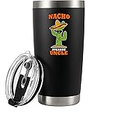 Nacho Average Uncle Gift From Niece Nephew Brother Sister Fathers Day For New Uncles Mexican Tio Bearded Uncle Vacuum Insulated Stainless Steel Tumbler With Removable Lid And Straw 20 oz Black