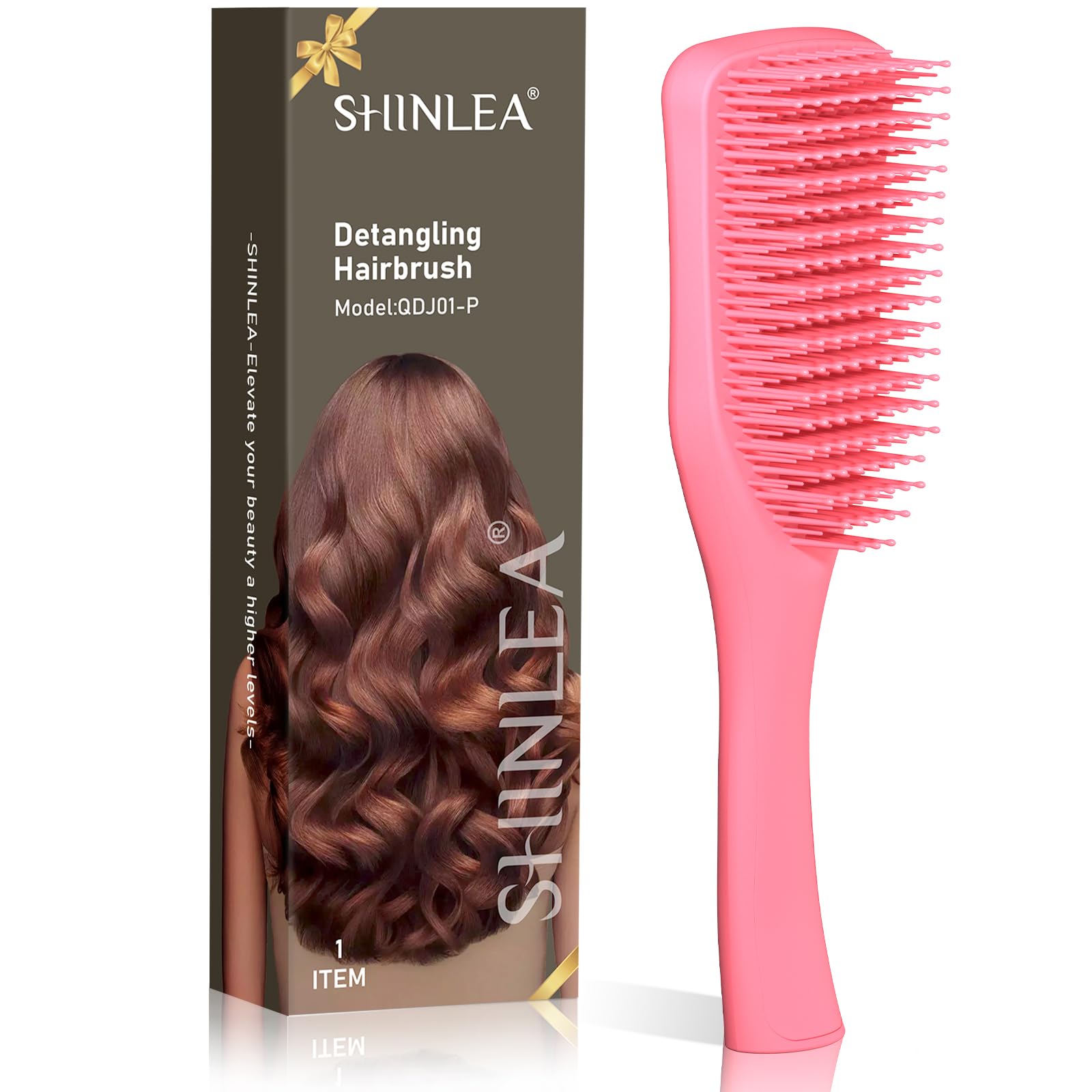 SHINLEA Ultimate Detangler Hair Brush, Anti Breakage Hair Brush for Wet and Dry Hair, Reduces Breakage, Eliminates Knots, Two-Tiered Teeth for Gentle Detangling