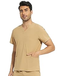 COZYFIT Scrub Top for Men - Stretch V-Neck Scrubs
