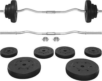 Yaheetech 20KG Barbell Set Adjustable Dumbbell Weight Bar Home Gym