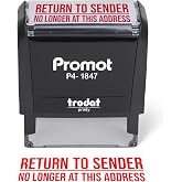 Promot Return to Sender No Longer at This Address - Return Address Stamp | Clear, Easy-to-Read Imprint, Speeds Up Mail Processing, Crisp &amp; Consistent Impressions, Thousands of Clear Stampings