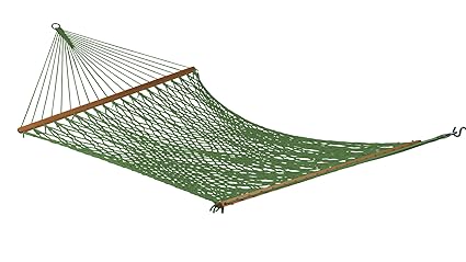 Hangit Polyester Green Rope Outdoor Hammocks furniture for Garden (55.00 IN)
