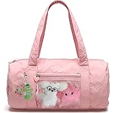 Ballet Bag Dance Bag for Girls Toddler Small Duffle Overnight Sleepover Dance Bags for 4-6 Ballerina,with Kawaii Ita Bags Pin Display Pocket