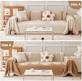 BIVOO Chenille Double Sided Sofa Cover 180x260cm Gray Protector view 4
