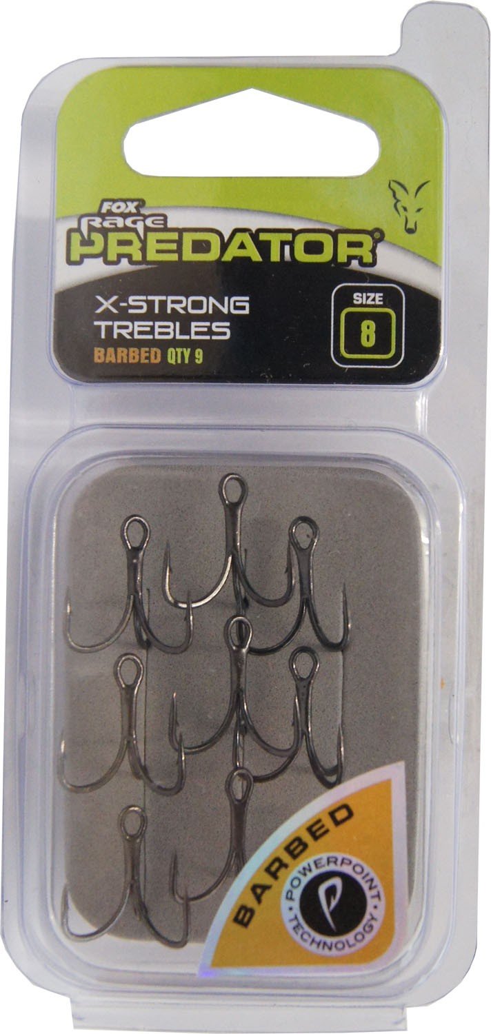 Fox Predator Trebles X-Strong Barbed: 8
