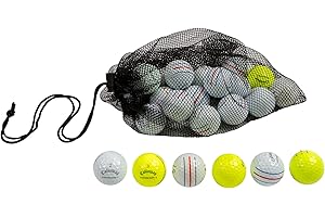 Clean Green Golf Balls 24 Recycled Used Golf Balls for Callaway ERC Triple Track Golf Ball Bulk Mix - Cheap Golf Balls Good Condition - includes for Callaway Golf Balls for Men and Mesh Carrying Bag