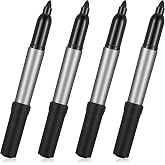 4 Pack Cattle Ear Tag Markers, Black Livestock Marking Pens, Broad Tip | Durable for Cattle Sheep Goats Horse Donkey, Large Black Ink Capacity Markers, Farm Animal Identification Labeling Supplies