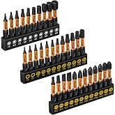 FiLwW 2 Inch Magnetic Anti Slip Impact Screwdriver Bits Set, Mixed 34-Piece Insert S2 Steel Driver Dit Set with CNC Machined Tips for Power Drill