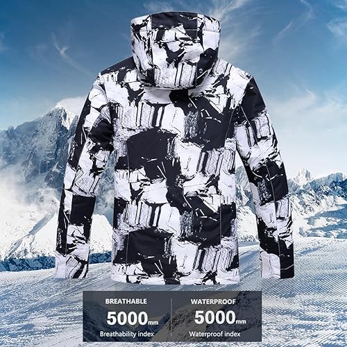 RIUIYELE Men's Ski Jacket and Pants Set Insulated Waterproof