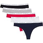 Tommy Hilfiger womens 5-pack Classic Cotton Logo Thong