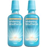 Lumineux Teeth Whitening Mouthwash, Peroxide Free, 16 fl oz, 2 Pack | Enamel safe, alcohol free, fluoride free, SLS free, dentist formulated, gentle rinse that lifts coffee, tea and wine stains