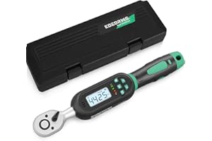 KOEORWS 3/8 Inch Drive Digital Torque Wrench, 2.21-44.25Ft.lb/3-60N.m, Electronic Torque Wrench with Preset Value, Buzzer & LED Indicator, ±2% Accuracy Torque Wrench for Bike, Motorcycles
