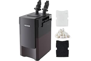 VEVOR 396GPH Canister Filter, 4-Stage External Aquarium Filter with Powerful Pump, Water Circulation Cleaning Machine with Me