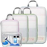Cambond Compression Packing Cubes for Travel - Lightweight Expandable Travel Bags Luggage Organizers Travel Essentials Compression Cubes for Travel Space Saver for Carry on Suitcases Organizer