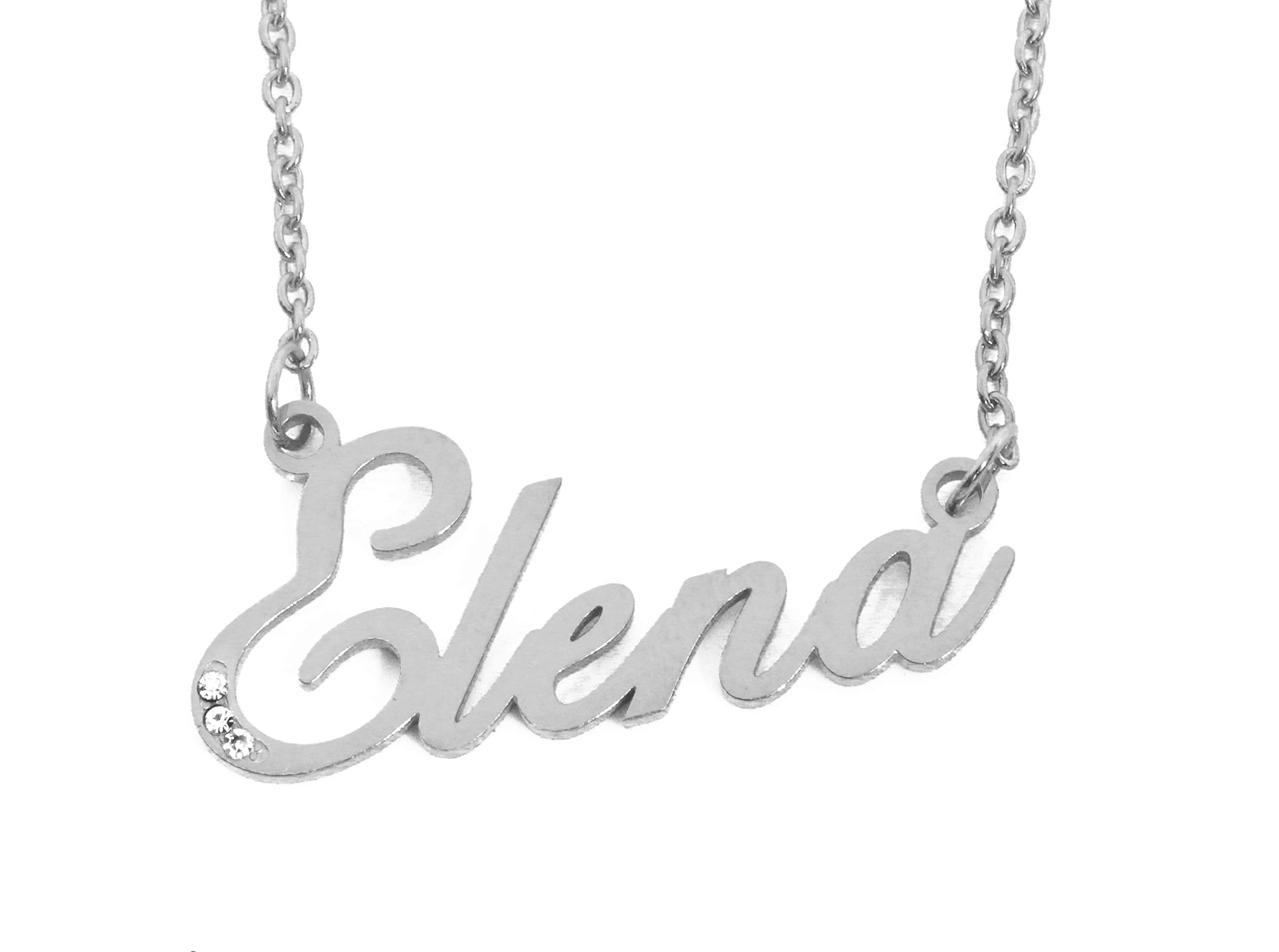 Kigu Elena Personalised Milan Name Necklace - 18ct Silver Tone Plated Packaging