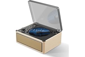 GELIELIM Retro CD Player with Bluetooth in/Out, Portable CD Player FM Radio Wood Music Player,3000mAh Battery Powered,Built-in Dual HiFi Stereo Speakers,Support AUX/USB/TF,Vintage Decor for Home,Natural White