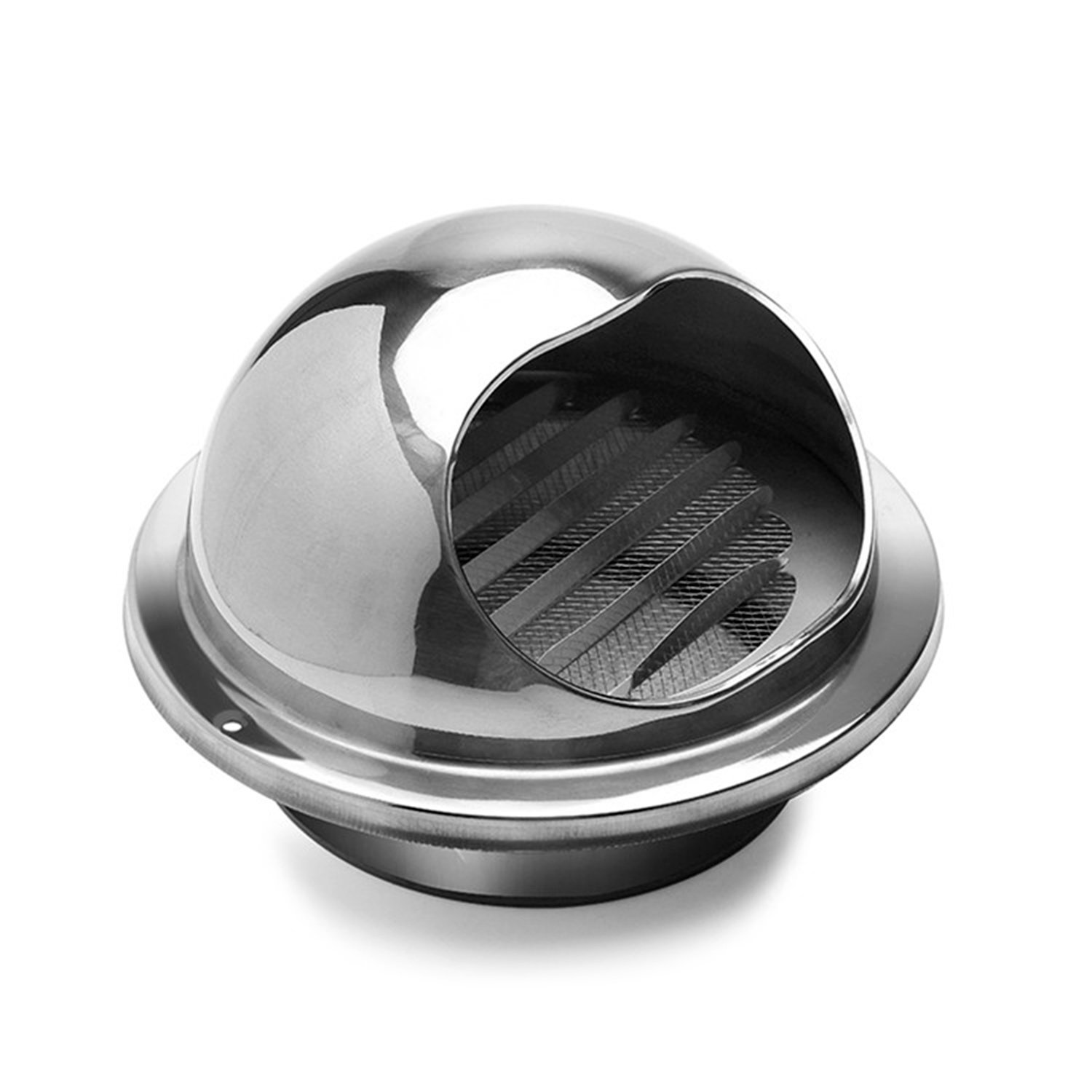 Hon&amp;Guan 201 Stainless Steel Round Bull Nosed External Extractor Wall Vent Outlet 4 Inch