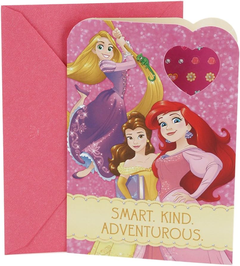 Hallmark Birthday Card for Kids (Disney Princess Earring Stickers)