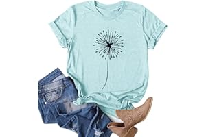 Aniywn Womens Short Sleeve Tops,Womens Loose T-Shirts Casual Printing Short Sleeves O-Neck Blouse Tops