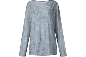 GOFULY Dressy Blouses For Women Winter Baggy Long Sleeve Graphic Tees V Neck Top Fall Color Block Button Sweatshirts Trendy