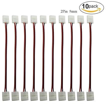 LED Stripe Verbinder Adapter DIY 2 Pins 8mm Schnellverbinder Nicht wasserfest Schneller Splitter 12V Clip für 3528/2835 2 Lei