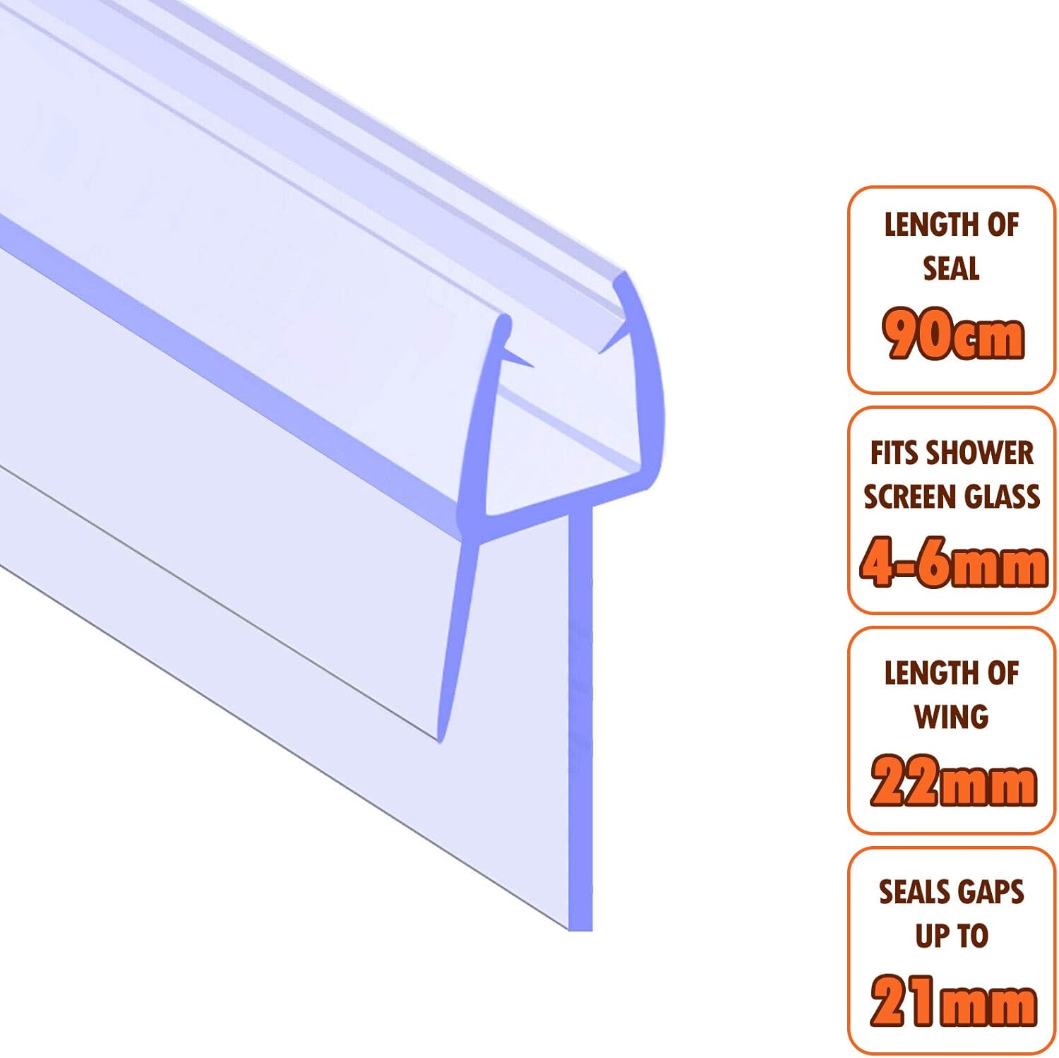 Prevent Leaks Between Bath Shower Tray Shower Screen Seals Gap Up To 3mm Ecospa Bath Shower Screen Seal For 4 6 Mm Straight Glass Doors Perfect Replacement For Mouldy Or Broken Seal Strips
