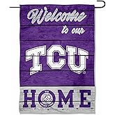 Texas Christian Horned Frogs Welcome To Our Home Double Sided Garden Yard Flag