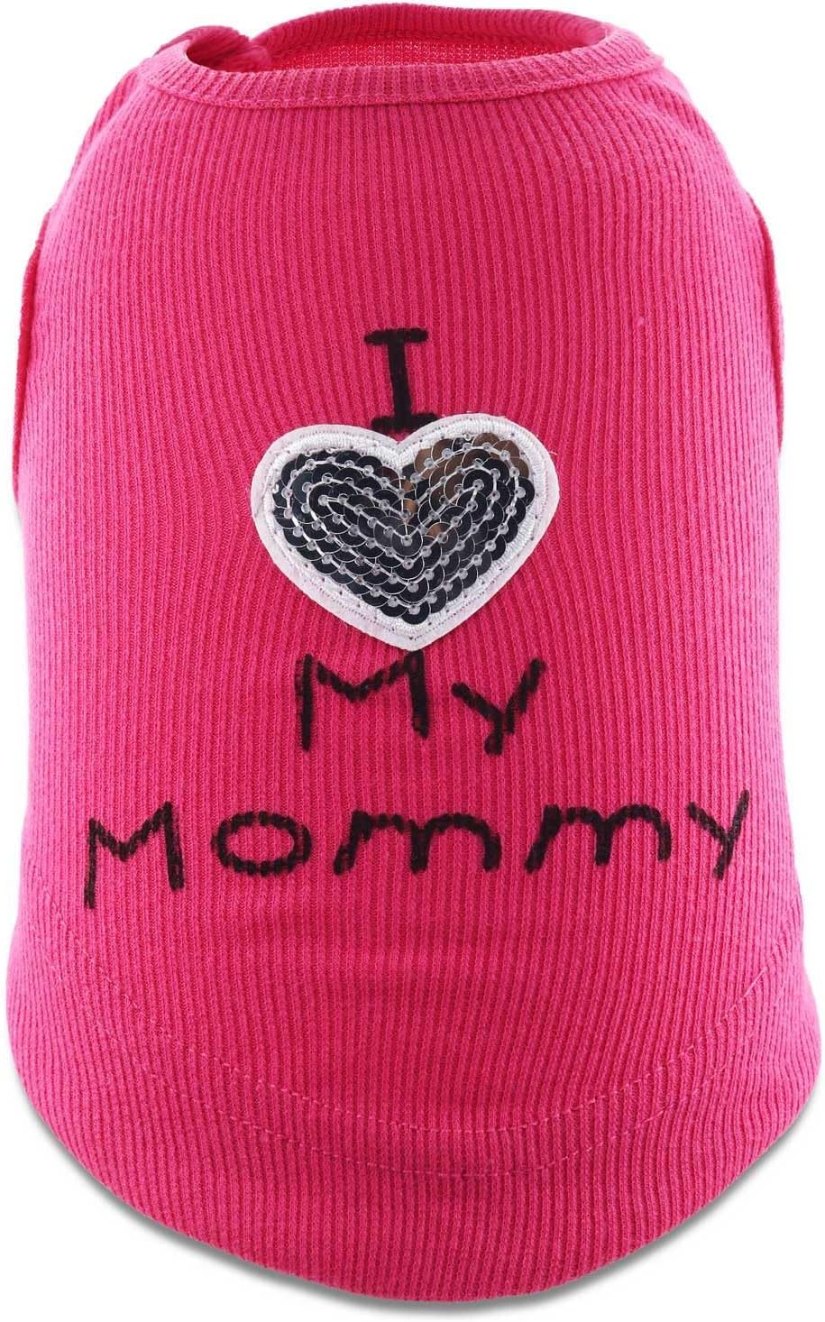 I Love My Mom Mommy Dad Daddy Dog Shirt - Small Puppy Dog T-Shirts