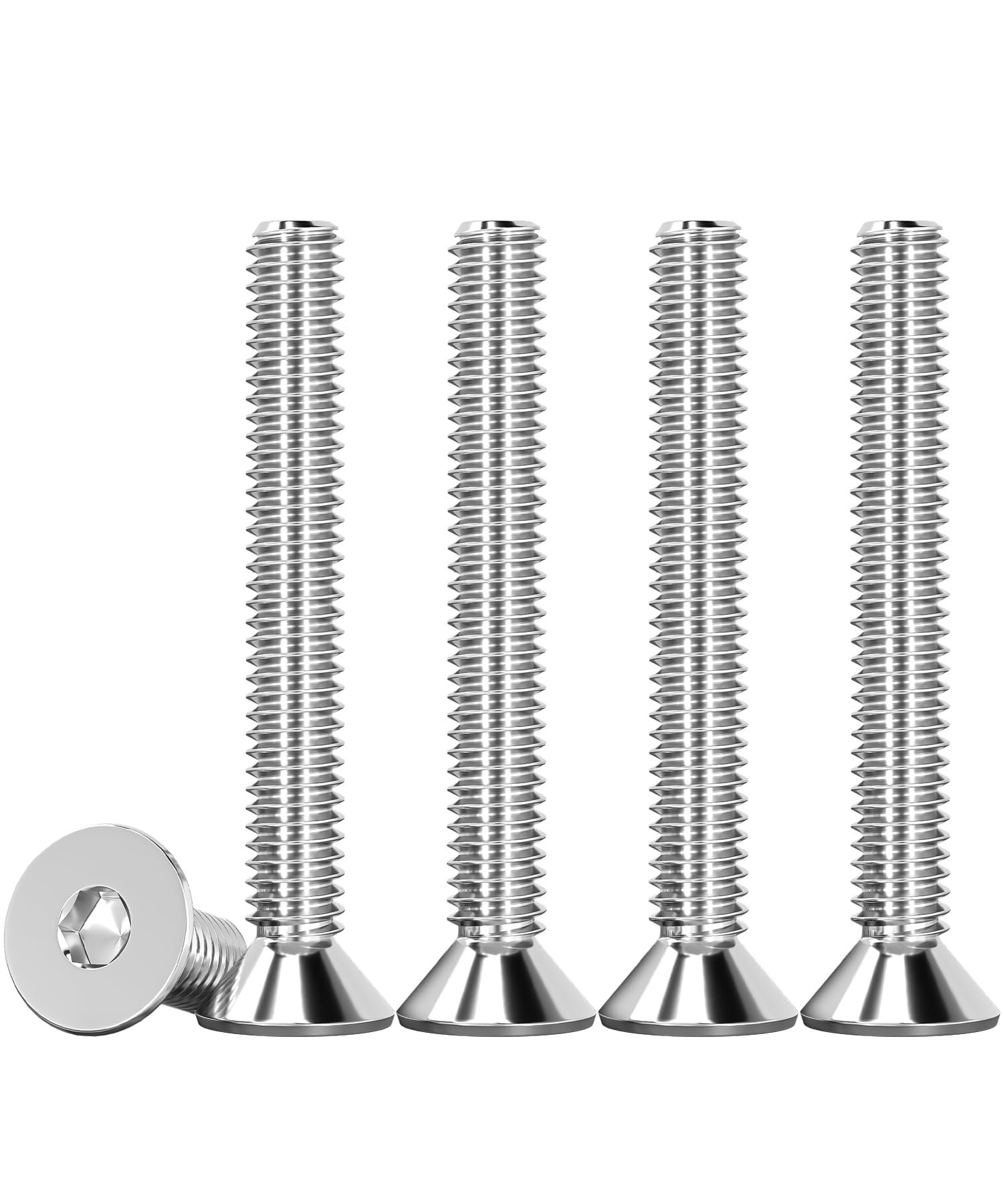 Drenky 50 Pcs Socket Screws, M4 Screws Countersunk Bolts 304 Stainless Steel Screws M4 X 35mm Flat Head Hex Socket Cap Screws DIN 7991 / ISO 10642 Fully Thread Rustproof Machine Screws — image 1