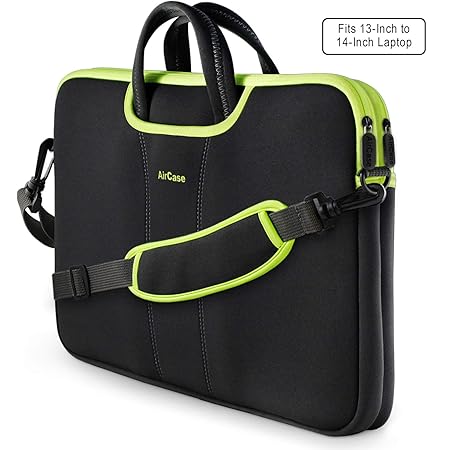AirCase C15 13.3/14-inch Messenger Bag Laptop Sleeve with 4 Multi Utility Compartments (Black)