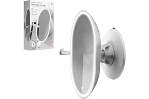 Sharper Image® SpaStudio® Fog-Free Heated Shower Mirror & Razor Holder - IPX7 Waterproof| Rapid Defog Technology|Rechargeable Battery| Swivel Wall Mount & Stand|60-Second Fogless Mirror| Bathroom Gift