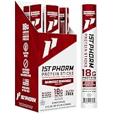1st Phorm Protein Sticks, Barbecue Seasoned, 18g Protein, 15 Count | With Grass-Fed Lean Beef, High Protein, Gluten Free, No MSG or Nitrates, Low Carb, Zero Sugar &amp; Keto Friendly, Wrapped