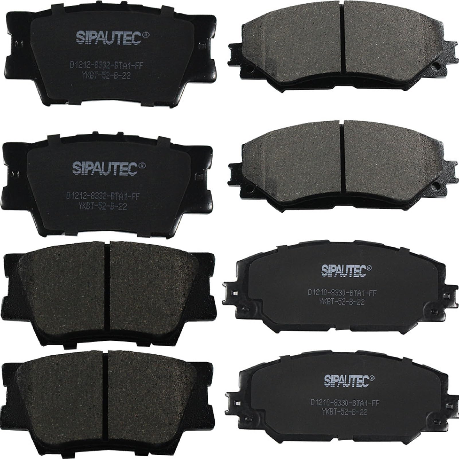 SIPAUTEC-Front and Rear Brake Pads 4-Wheel Set