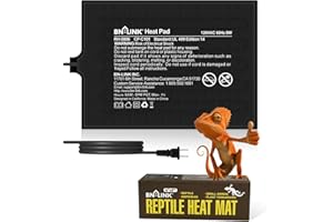 BN-LINK Reptile Heat Pad 6"X8" 8W for 10-20gal Under Tank Terrarium Heating Mat Waterproof for Turtle, Lizard, Frogs, Snake, Hermit Crab