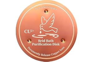 QWACVRTM Bird Bath Copper Disk, 99.99% Pure Copper Cleaning Disk, Natural Cleaning Solution for Outdoor Birdbath, Helps Extend time Between birdbath Cleaning, Fit for Outdoor Birdbaths, Bowl