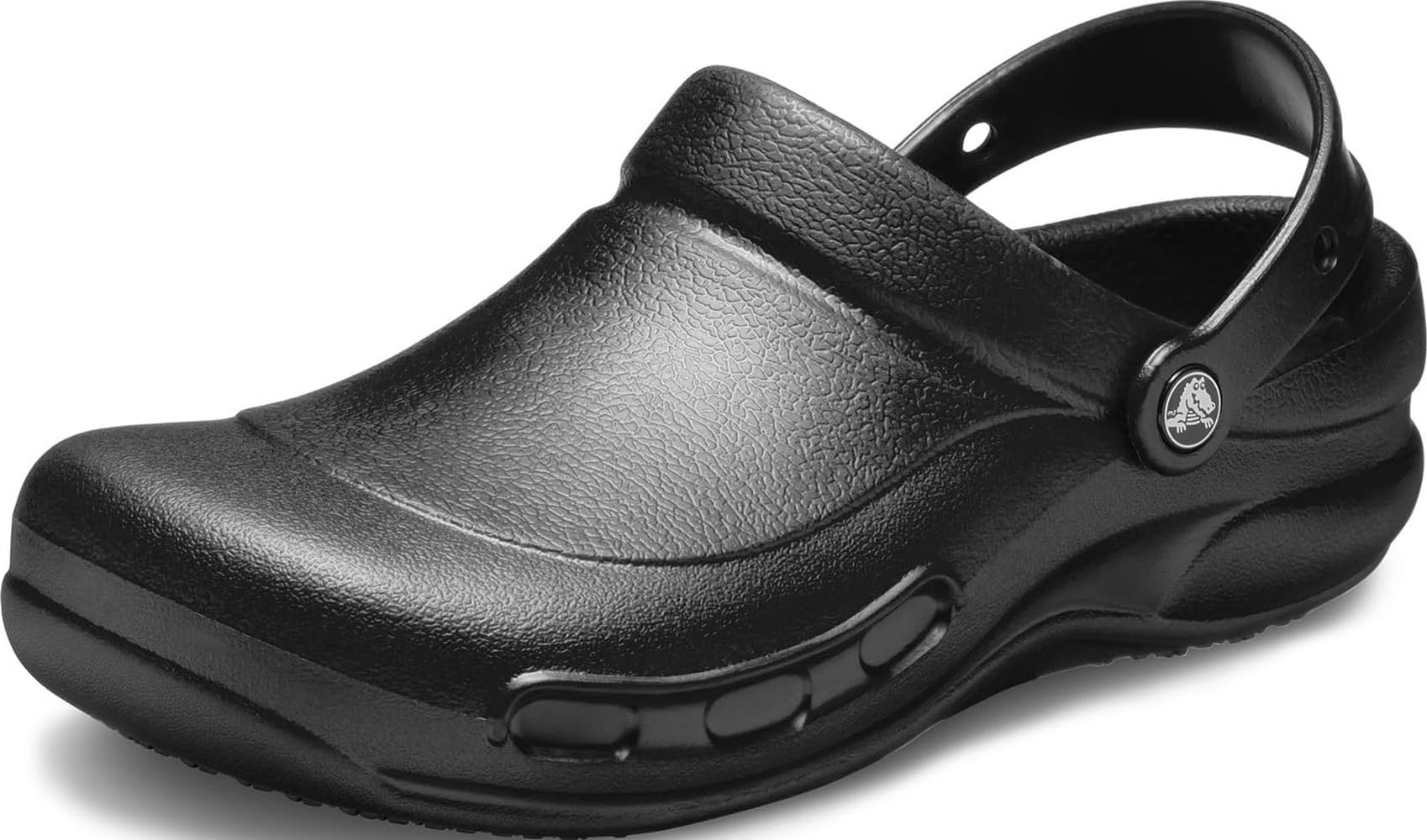Crocs Zuecos de trabajo Bistro unisex para adultos, negro, 10 mujeres/8 hombres
