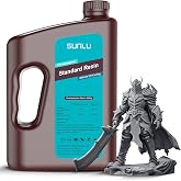 SUNLU Upgraded 4KG Standard 3D Printer Resin, 405nm UV-Curing Resin LCD/DLP/SLA 3D Printers, High Compatibility 3D Printer Resin, 4000g Dark Grey